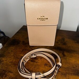 Coach Beige Crossbody Phone Bag